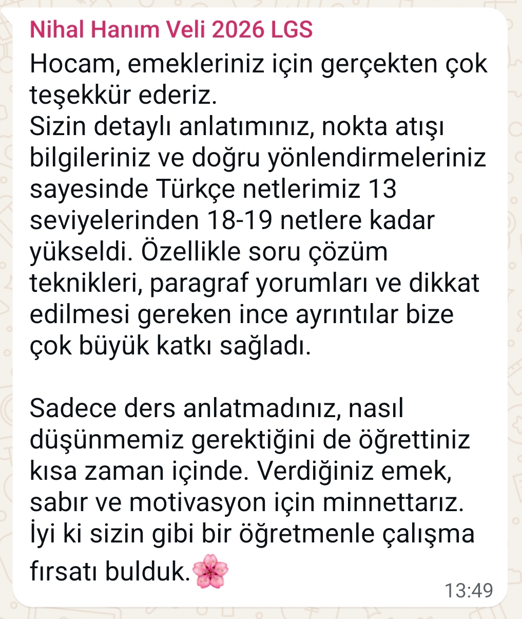 Geri bildirim ekran görüntüsü