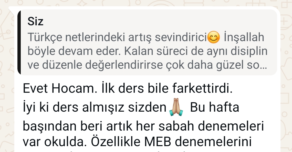 Geri bildirim ekran görüntüsü