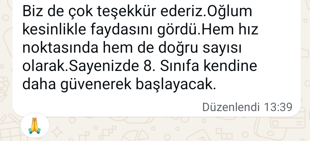 Geri bildirim ekran görüntüsü